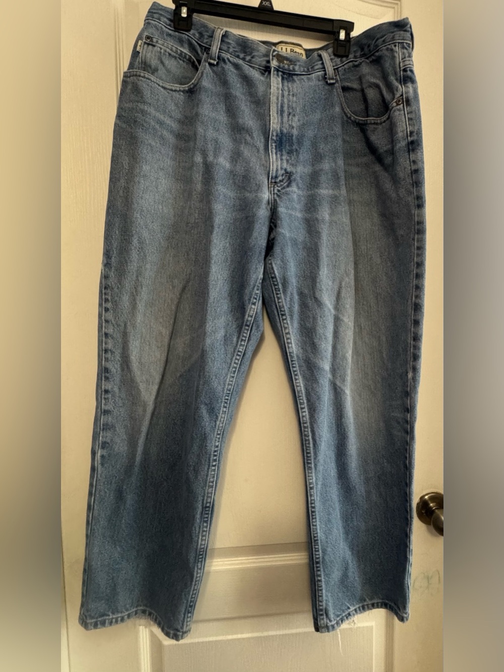 L.L. Bean Men's Relaxed Fit Jeans in Light Blue Denim